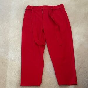 Luna Red Trousers with Belt